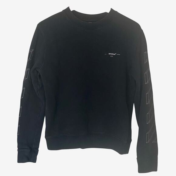 OFF-WHITE 3D Line Diag Arrows Logo Sweatshirt in Washed Black, Size Small - Picture 1 of 16